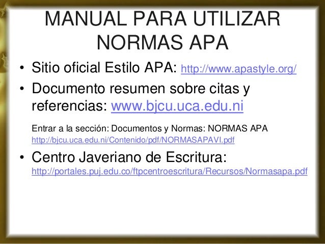 normas apa para citas de paginas web